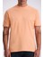 Turuncu %100 Pamuk Desenli Bisiklet Yaka T-Shirt 3