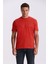 Kırmızı %100 Pamuk Desenli Bisiklet Yaka T-Shirt 1