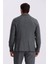 Antrasit Slim Fit Apaş Yaka Keten Karışımlı Çift Yırtmaçlı Çizgili Takım Elbise 4