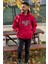 Unisex Nakışlı Oversize 3 Iplik Kolej Kapşonlu Sweatshirt 1