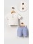 Unisex Bebek&çocuk %100 Pamuklu Çizgili Düğmeli Müslin Şort Takım-Mavi 1