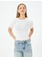 Crop Triko Kazak Kısa Kollu Bisiklet Yaka 3