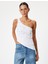 Tek Omuz Atlet Kolsuz Taş Işlemeli Asimetrik Kesim Slim Fit 3