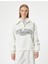Kolej Sweatshirt Baskılı Yarım Fermuarlı Relax Fit Işlemeli Ribanalı 3