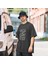 Unisex 100 % Pamuk Oversize Bisiklet Yaka Baskılı T-Shirt 1