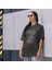 Unisex 100 % Pamuk Oversize Bisiklet Yaka Baskılı T-Shirt 2