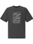 Unisex 100 % Pamuk Oversize Bisiklet Yaka Baskılı T-Shirt 5