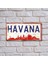 Hayg Equipment Havana Silüetli Dekoratif Alüminyum Tabela - Havana Manzaralı Duvar Dekoru Levha -10CMX20CM 1