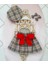 Burbery Desen Paperbag Etek & Ressam Şapkası & Toka Takım 1