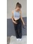 Kadın Halter Yaka Fitilli Crop Bluz 2