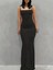 Kadın Kolsuz Askılı Bodycon Uzun Viskon Elbise 1