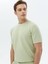 Açık Yeşil Düz Bisiklet Yaka T-Shirt 3