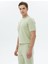 Açık Yeşil Düz Bisiklet Yaka T-Shirt 5