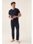 2996 Comfortable Lacivert Erkek Pijama Takımı 3