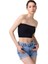 Cottonhill Premium - Kadın Siyah Seamless Straplez Crop Top Büstiyer 3