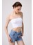 Cottonhill Premium - Kadın Beyaz Seamless Straplez Crop Top Büstiyer 1