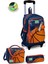 Kids Turuncu Lacivert Basketbol Desenli Üç Bölmeli Çekçekli 3'lü Çanta Seti SET0123966 1