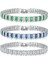 19CM Tarzı H084 Gökkuşağı Buzlu Out Kristal Tenis Zirkon Bilezikler Kadın Erkek Trendy Unisex Aksesuarları Kareler Cz Zinciri El Takı H167 (Yurt Dışından) 4