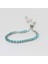 H056-3 Mavi Tenis Bilekliği Kadınlar Için Lüks Kullanışlı Ayarlanabilir 4 Pençeleri Mozaik 4mm Kübik Zirkonya Gümüş Renk Moda Takı H116 (Yurt Dışından) 4