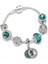 21CM Tarzı Çiçekler-28 Bahar Tarzı Çiçek Boncuk Charm Bilezikler Kadınlar Için Gümüş Plaka Zincir Bilezikler Moda Takı Dıy El Yapımı Pulseira Hediye (Yurt Dışından) 1
