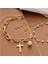 Set-A-Cross Kore Yeni Moda Ins Tarzı Inci Kolye Bilezik Kadınlar Için Basit Vintage Lüks Kaplama Alaşım Bilezik Takı Aksesuarları (Yurt Dışından) 1