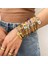 D219498B-002 Flashbuy Türk Nazar Paslanmaz Çelik Bildirimi Bilezik Kadınlar Için Trendy Moda Kadın Etty Kakma Kabuk Takı (Yurt Dışından) 3
