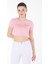 Düz Bisiklet Yaka Kadın Pembe Crop - 25852 3