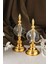 Alem Biblo 2'li Dekoratif Metal Kristal Cam Küre Biblo Gold Renk 1