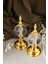 Alem Biblo 2'li Dekoratif Metal Kristal Cam Küre Biblo Gold Renk 2