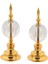 Alem Biblo 2'li Dekoratif Metal Kristal Cam Küre Biblo Gold Renk 4