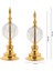 Alem Biblo 2'li Dekoratif Metal Kristal Cam Küre Biblo Gold Renk 5