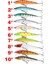 Tekno Trust Çok Renkli 10 Adet 10CM 9gr Minnow Sahte Olta Yem Seti Rapala 1m Derinlik 10 Farklı Renk Karbon Çel 2