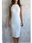 Krem Halter Yaka Dalgıç Abiye Elbise P-00011710 3