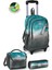 Kids Turkuaz Gri Batik Üç Bölmeli Çekçekli 3'lü Çanta Seti SET0123968 1