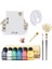 Lüks Akrilik Boya Seti 6X75 ml Artdeco Lu Set Ipek Fırçalı + 25X35 Tuval Sanatsal Set Canlı Renkler 1