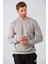Erkek Nakışlı Slim Fit Bisiklet Yaka Sweatshirt 3 Iplilk Şardonlu Kumaş 5