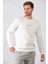 Erkek Nakışlı Slim Fit Bisiklet Yaka Sweatshirt 3 Iplilk Şardonlu Kumaş 3
