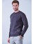 Erkek Nakışlı Slim Fit Bisiklet Yaka Sweatshirt 3 Iplilk Şardonlu Kumaş 1