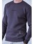 Erkek Nakışlı Slim Fit Bisiklet Yaka Sweatshirt 3 Iplilk Şardonlu Kumaş 2