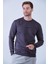 Erkek Nakışlı Slim Fit Bisiklet Yaka Sweatshirt 3 Iplilk Şardonlu Kumaş 4