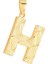 14 Ayar Altın H Harfi Kolye Ucu Parlak Kalemli Işıltılı Zincir Dahil Değildir 1