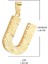 14 Ayar Altın U Harfi Kolye Ucu Parlak Kalemli Işıltılı Zincir Dahil Değildir 2