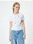 Taş Detaylı T-Shirt Kaşkorse Bisiklet Yaka Reglan Kollu Slim Fit 3