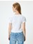 Taş Detaylı T-Shirt Kaşkorse Bisiklet Yaka Reglan Kollu Slim Fit 4
