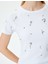 Taş Detaylı T-Shirt Kaşkorse Bisiklet Yaka Reglan Kollu Slim Fit 5