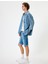 Slim Fit Kot Şort Bermuda Katlama Paçalı Düğme Detaylı 1