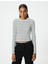 Uzun Kollu Crop T-Shirt Bisiklet Yaka Slim Fit Pamuklu 3