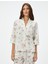 Çiçekli Düğmeli Pijama Üstü Yarım Kollu 3