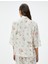 Çiçekli Düğmeli Pijama Üstü Yarım Kollu 4