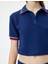 Polo Yaka T-Shirt Biyeli Düğmeli Kısa Kollu Dokulu 5